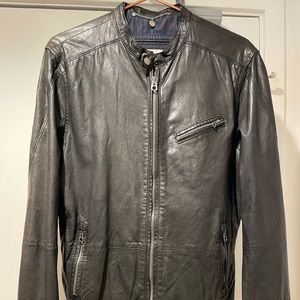 DIESEL / Mens Motorcycle Jacket in Black Leather